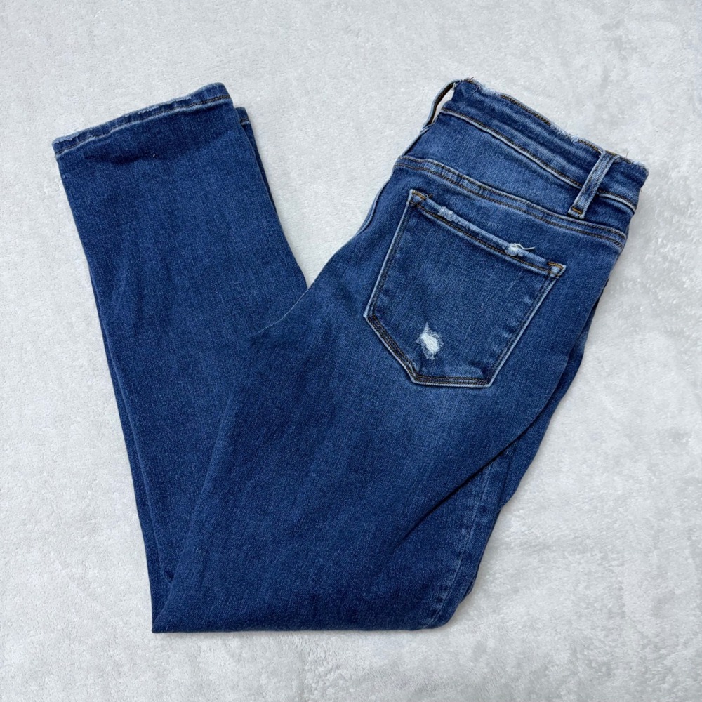 Flying Monkey Womens Distressed Straight Leg‎ Jeans Dark Wash Size 28 F4999